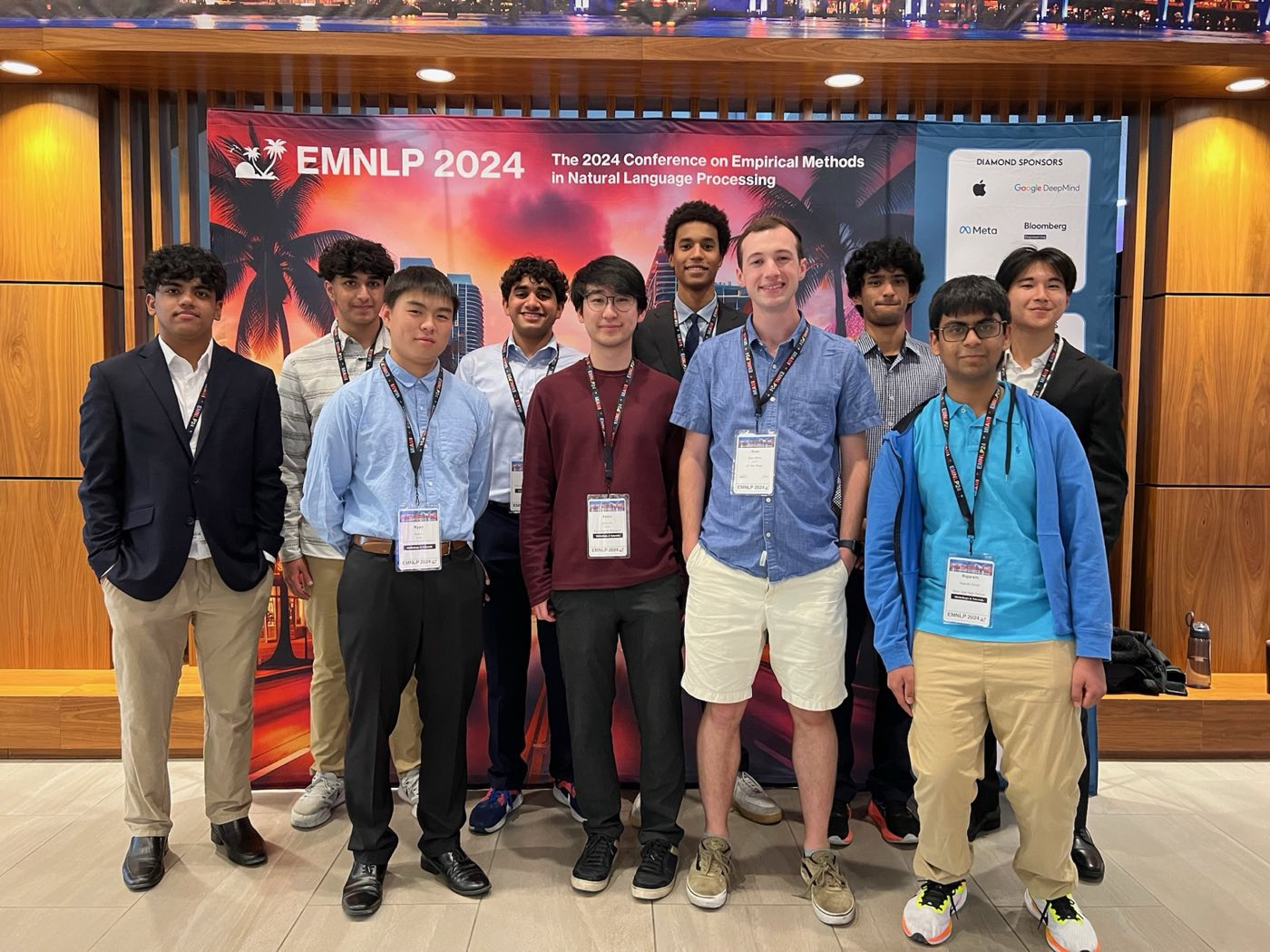 Algoverse research community group photo at EMNLP 2024