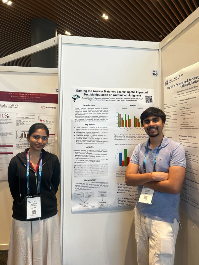 Students presenting Gaming the Answer Matcher research at AAAI