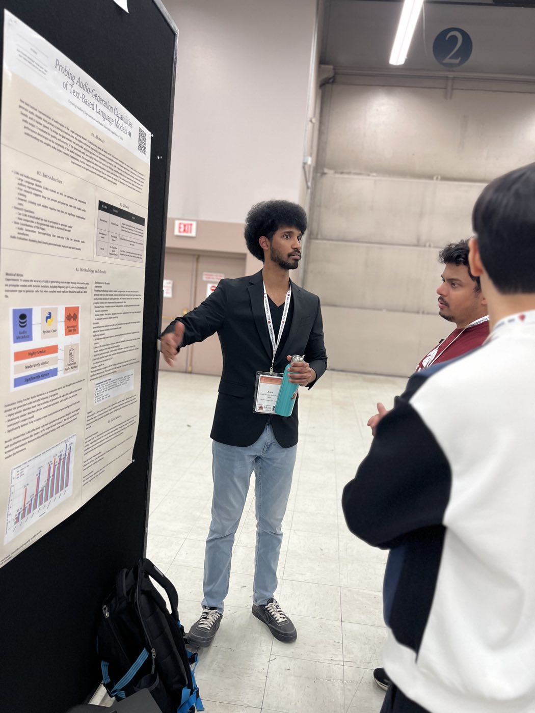 Algoverse student presenting research poster to attendees at NAACL 2025