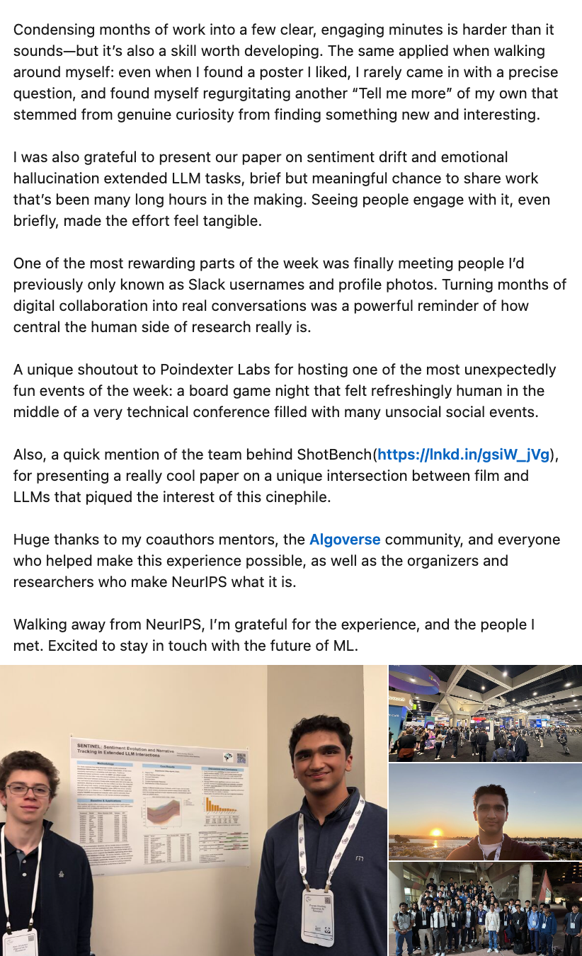Pranav Anuraag - NeurIPS 2025 on LinkedIn