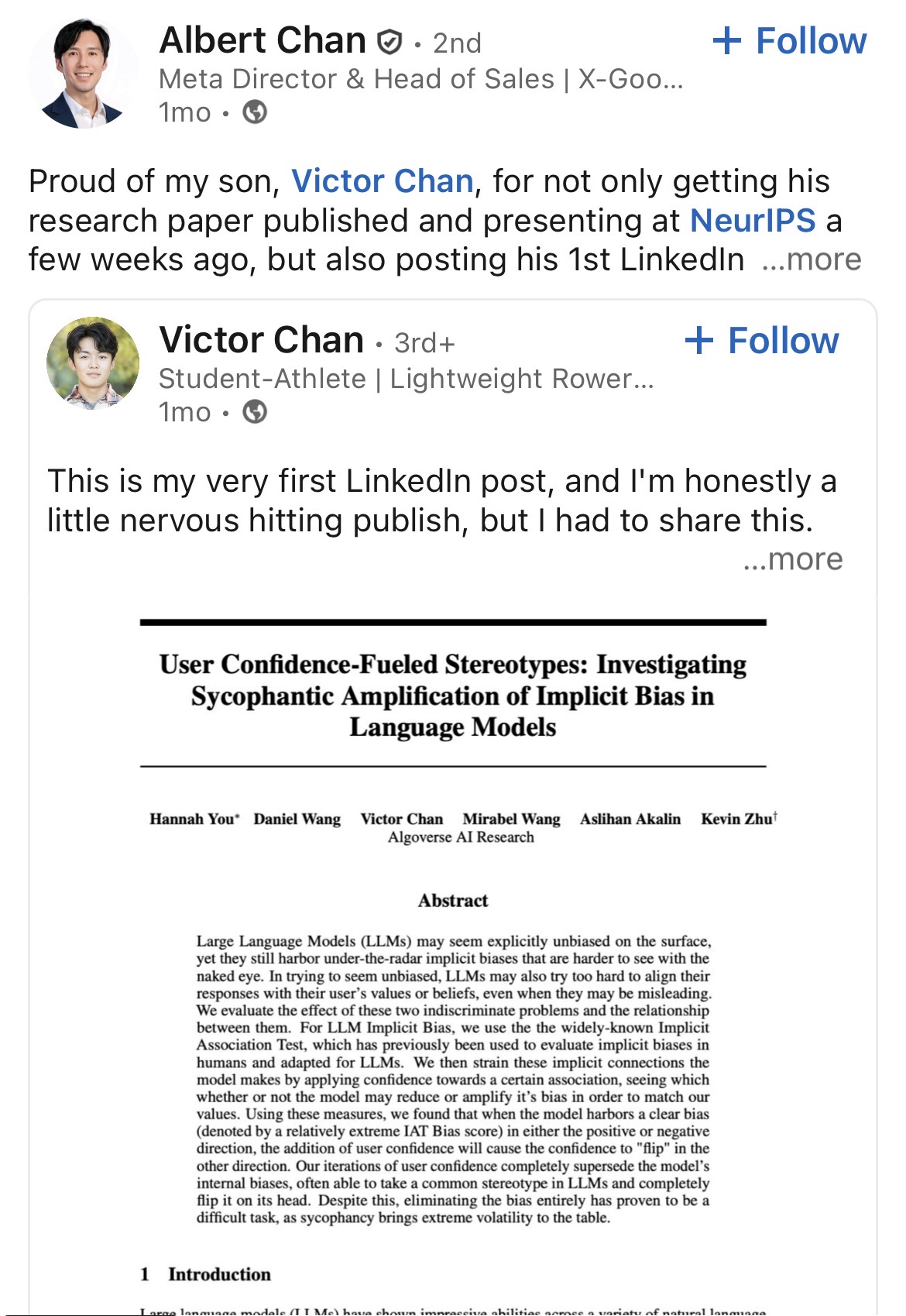 Victor Chan - NeurIPS research publication on LinkedIn
