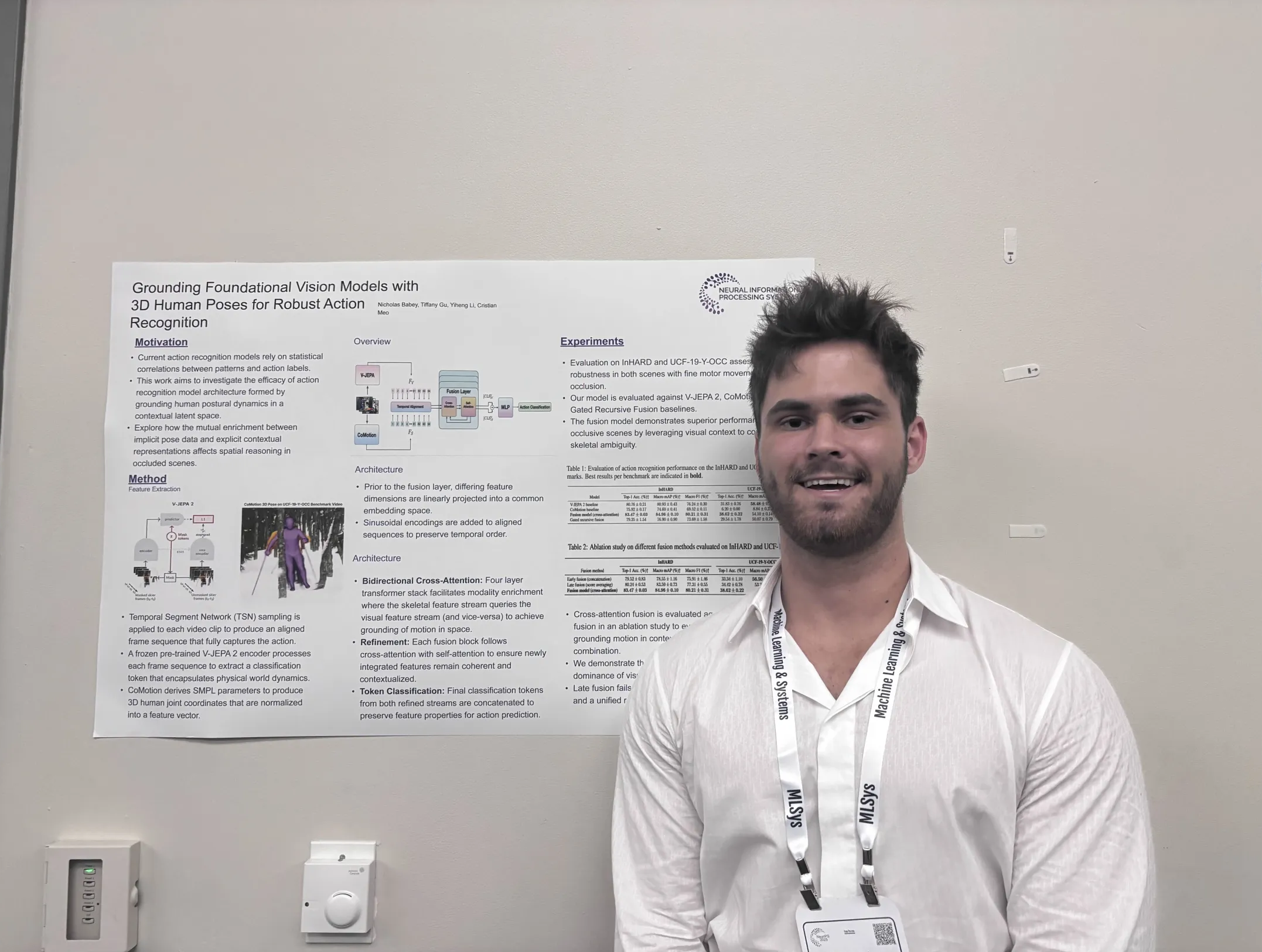 Student presenting Vision Models research poster