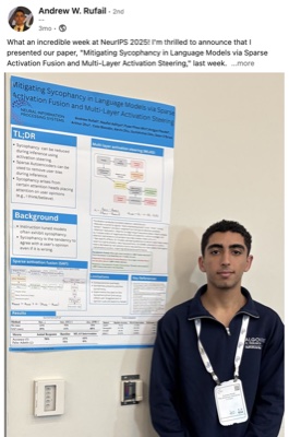 Andrew W. Rufail - NeurIPS 2025 sycophancy paper on LinkedIn