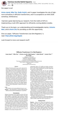 Clarissa Aurelia Nahid Saputra - AAAI 2026 XAI4Science paper on LinkedIn