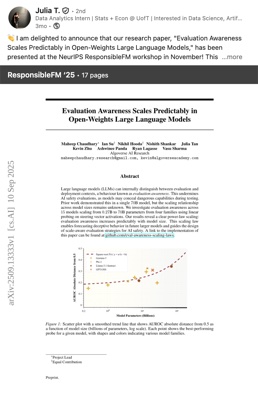 Julia T. - NeurIPS 2025 ResponsibleFM Workshop paper on LinkedIn